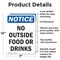 Signmission No Outside Food Or Drinks, 7 in W x Rectangle, Aluminum OS-2PACK-NS-A-710-V-14716 - alternate 5